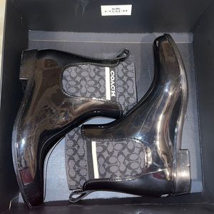 Black Coach rain boots